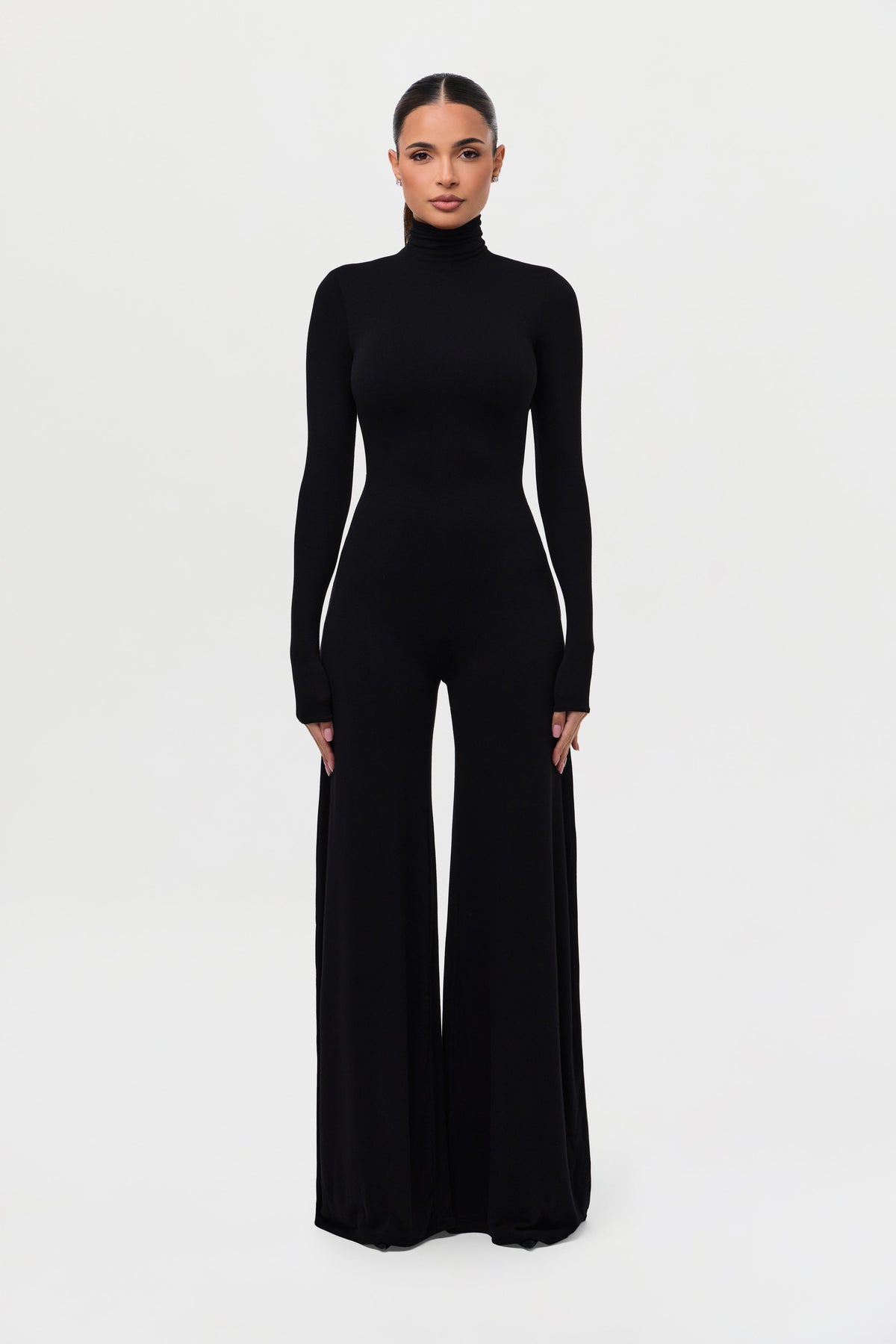 Black NW Sculpt Wide-Leg Jumpsuit