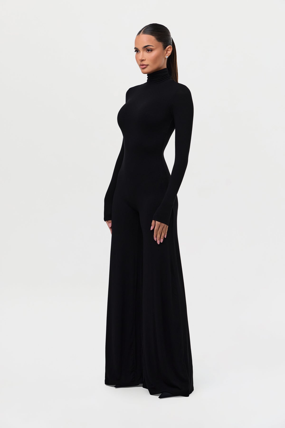 Black NW Sculpt Wide-Leg Jumpsuit
