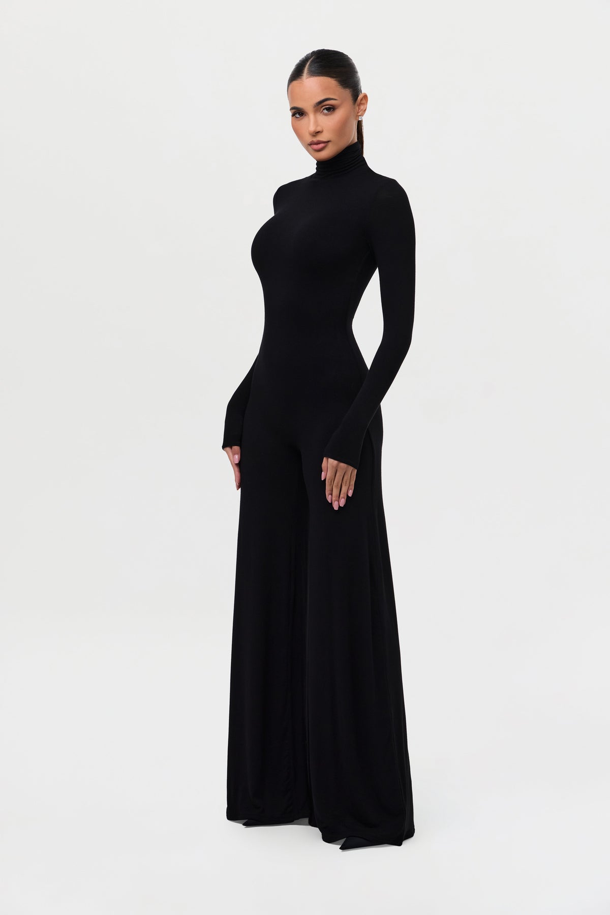 Black NW Sculpt Wide-Leg Jumpsuit