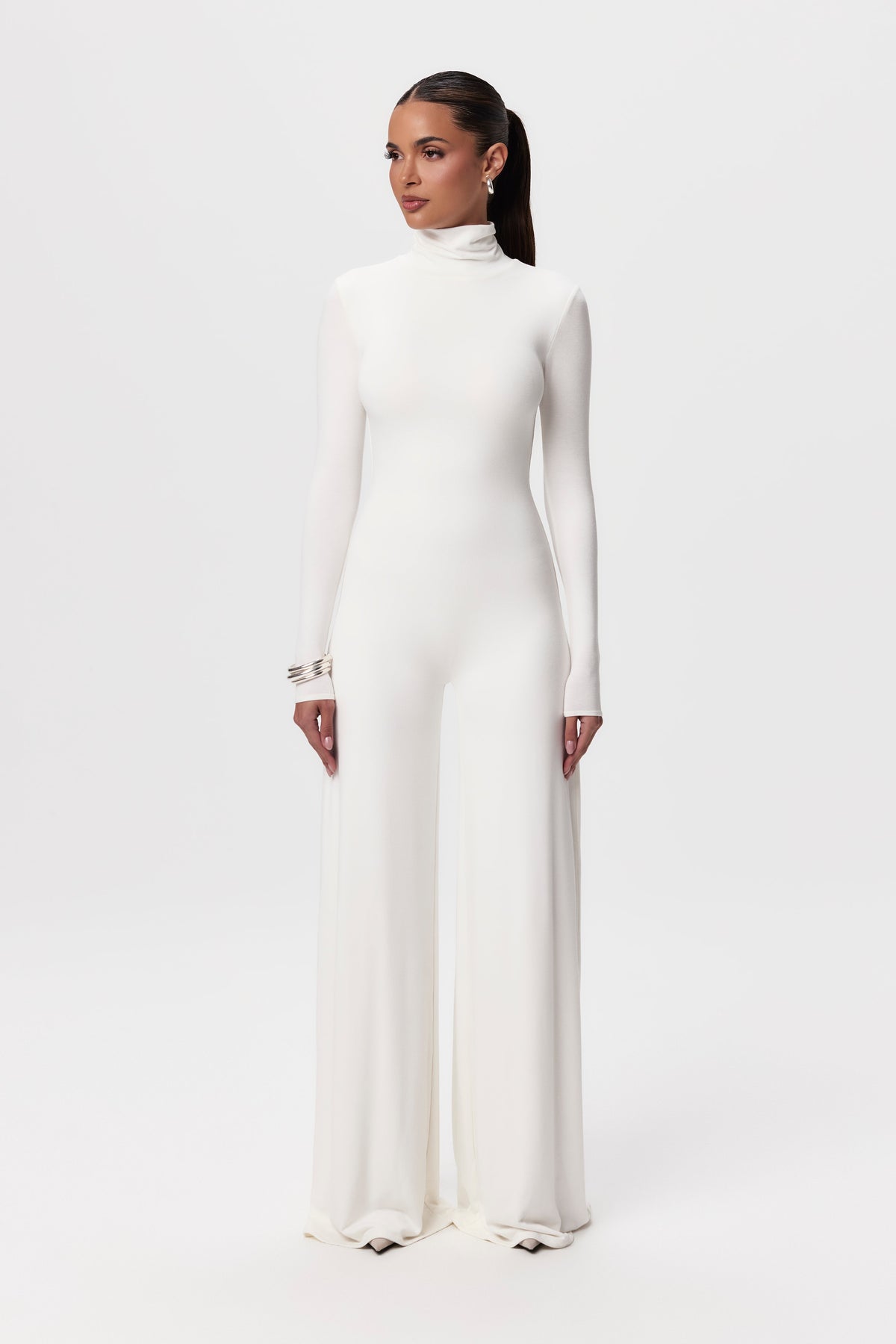White NW Sculpt Wide-Leg Jumpsuit