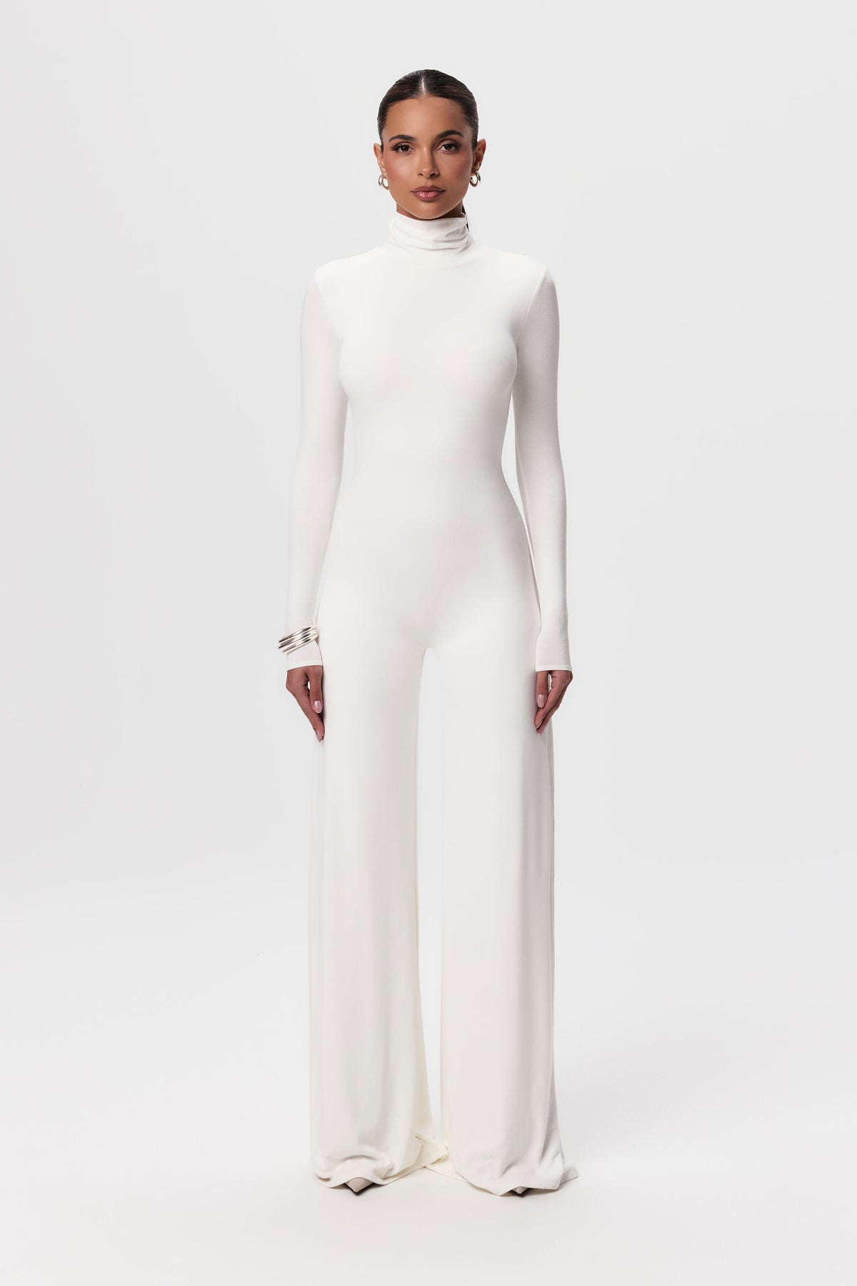 White NW Sculpt Wide-Leg Jumpsuit