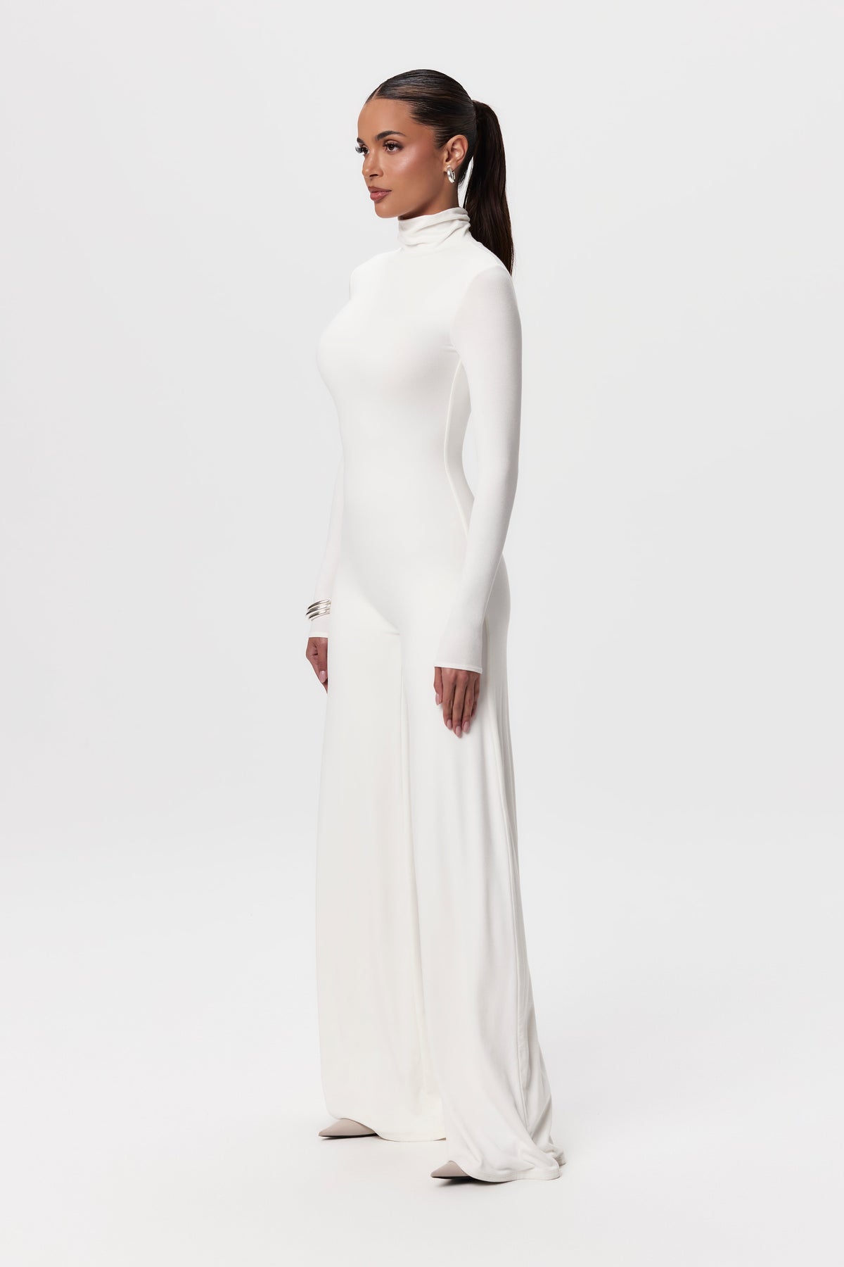 White NW Sculpt Wide-Leg Jumpsuit