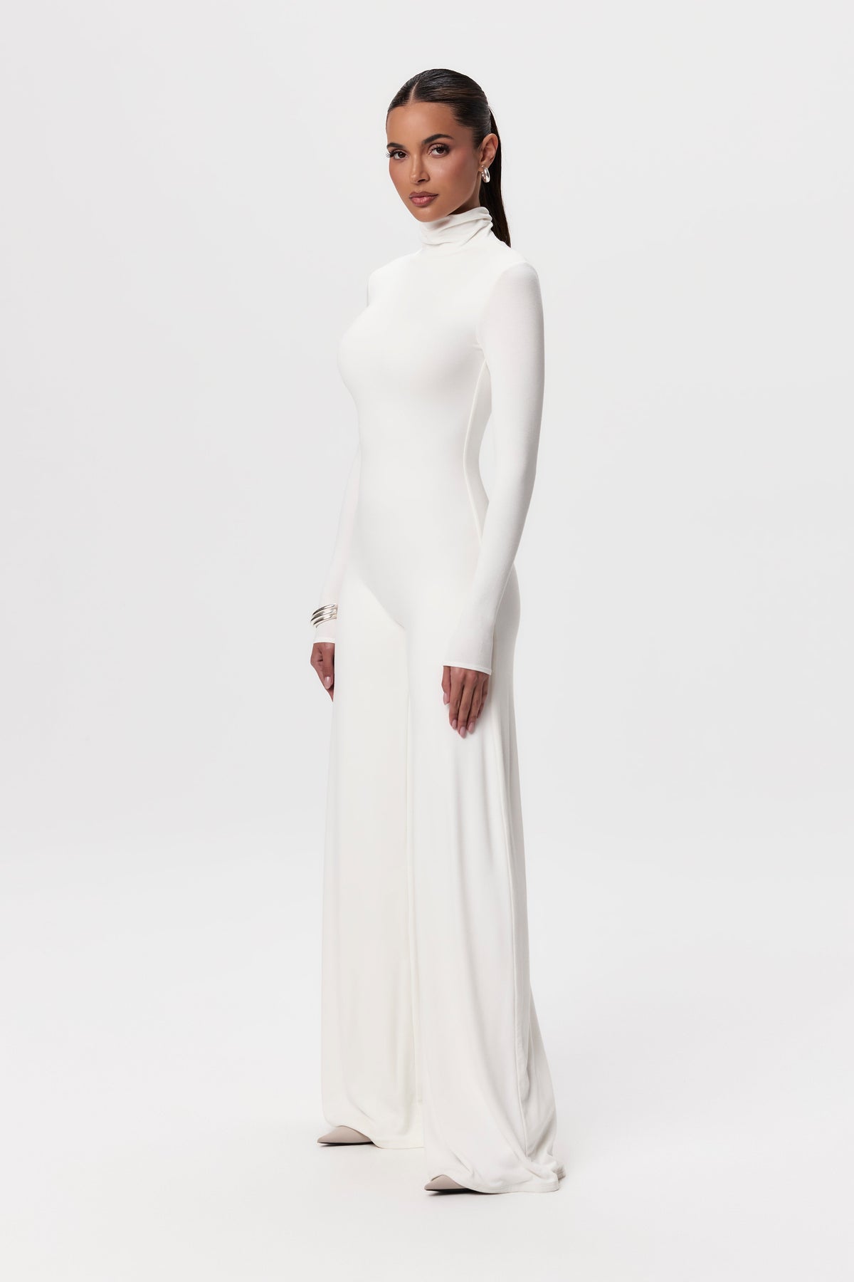 White NW Sculpt Wide-Leg Jumpsuit