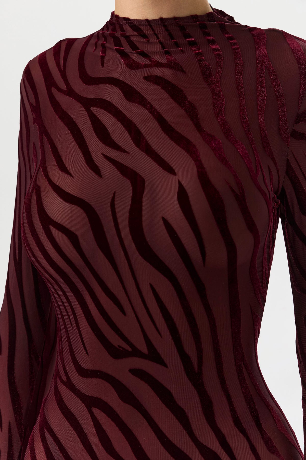 Zebra Dark Plum Burnout Closed Toe Jumpsuit Petite
