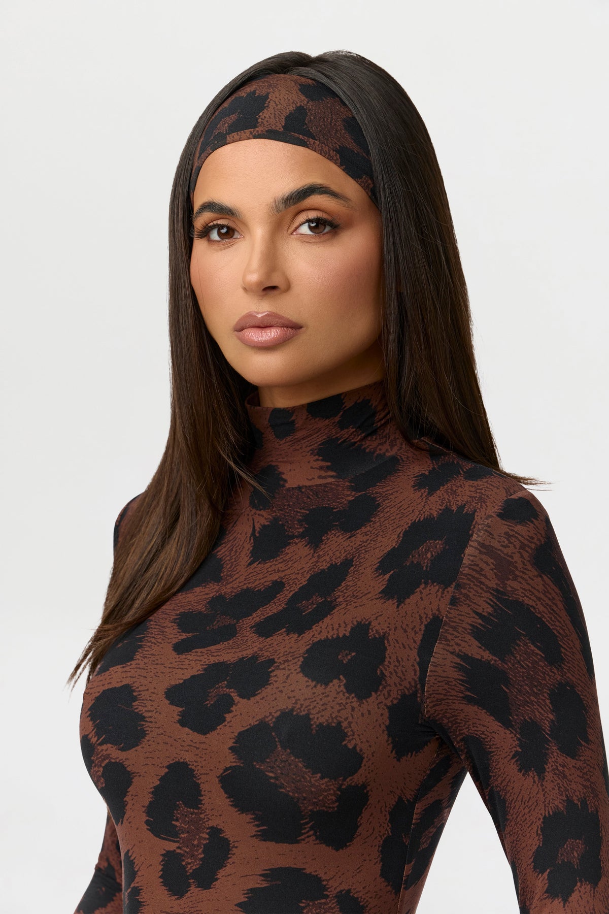 Dark Leopard Naked Print Headband