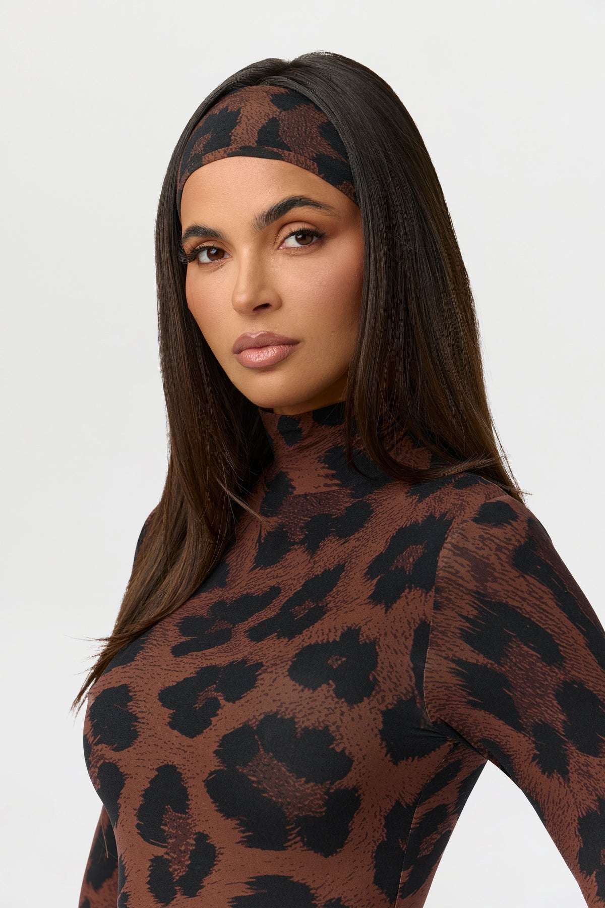Dark Leopard Naked Print Headband