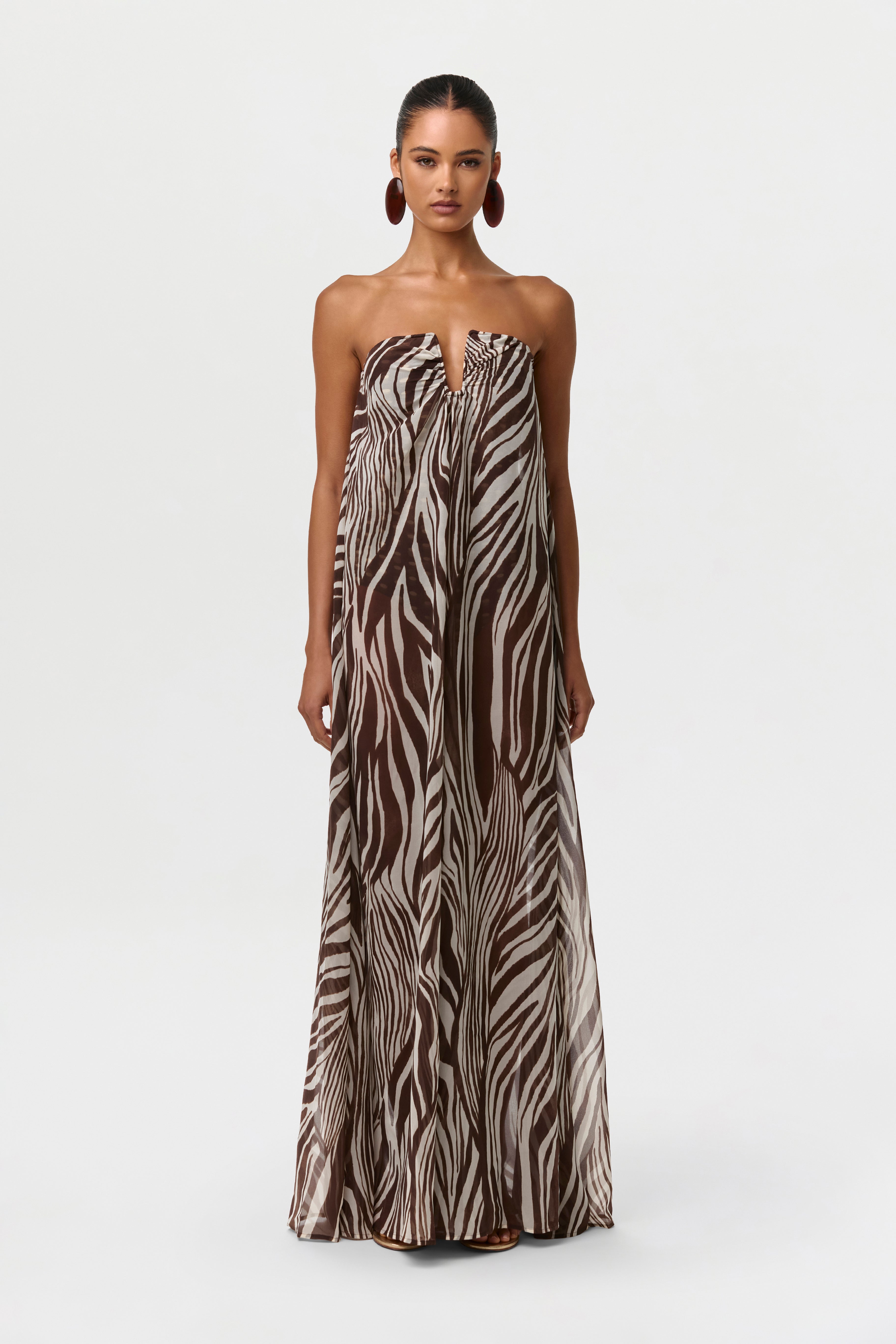Chiffon Print Wide-Leg Jumpsuit