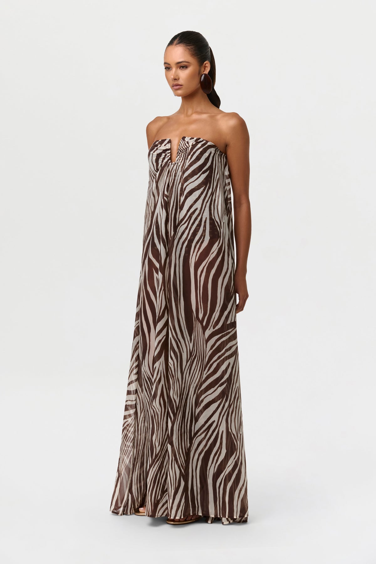 Wild Riviera Chiffon Print Wide-Leg Jumpsuit