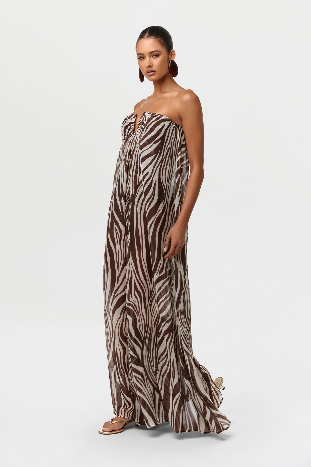 Wild Riviera Chiffon Print Wide-Leg Jumpsuit