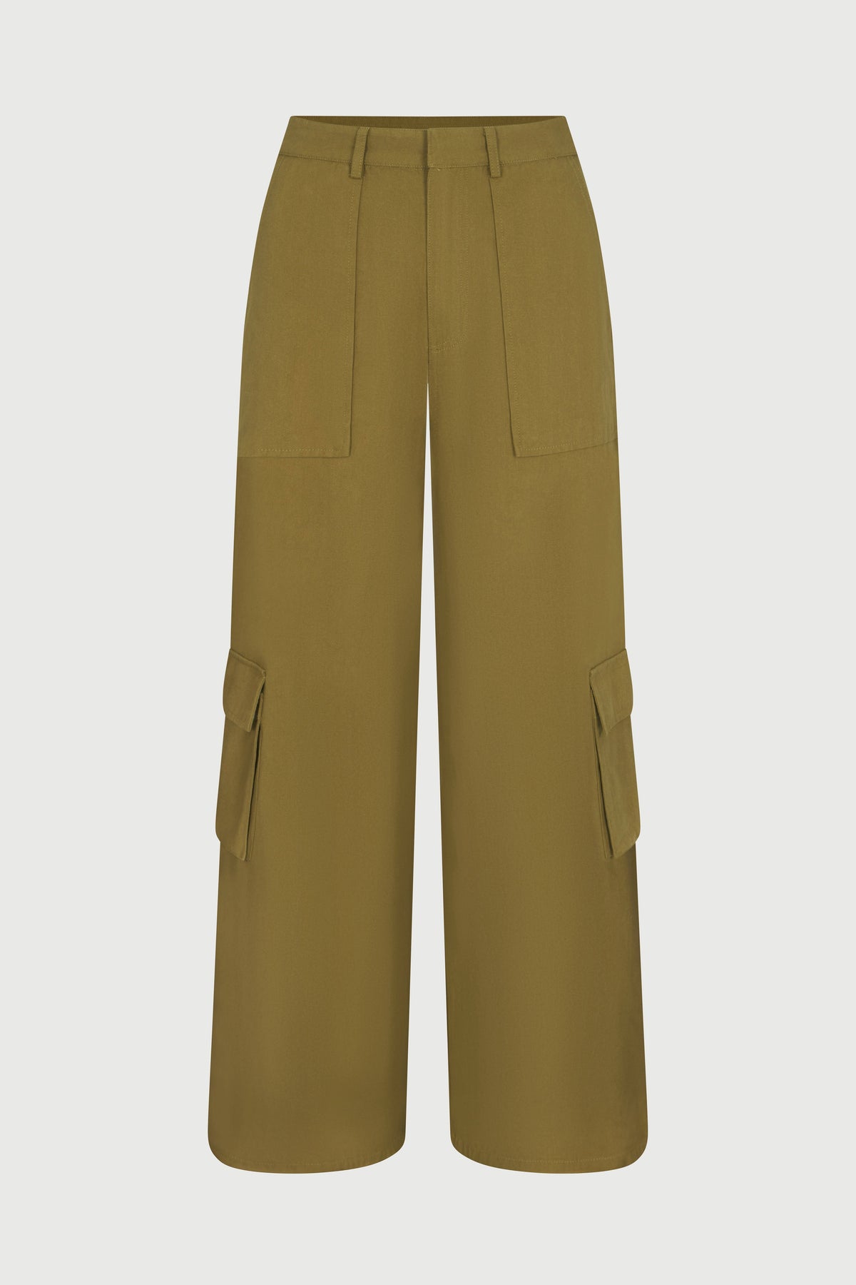 OLIVE Canvas Cargo Wide-Leg Pants