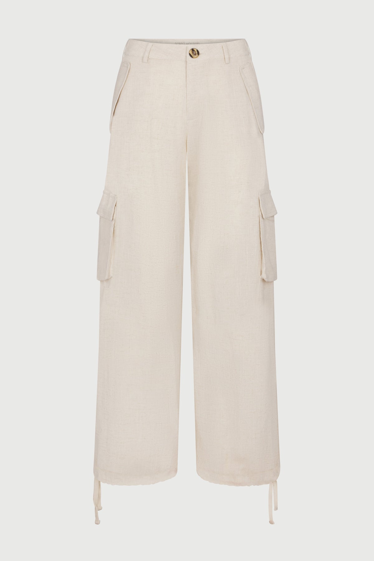 CREAM Linen Cargo Wide-leg Pants