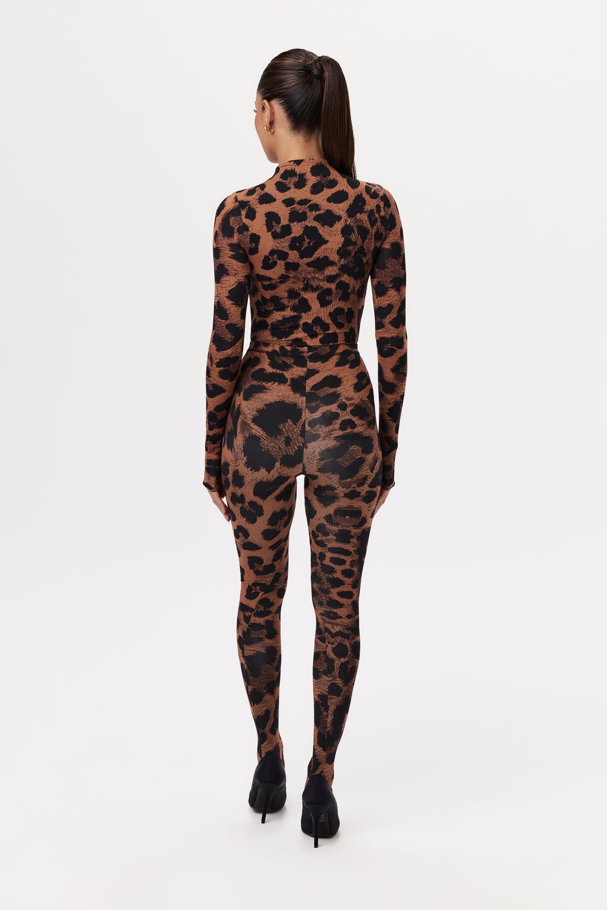 Leopard Naked Print Tights Petite