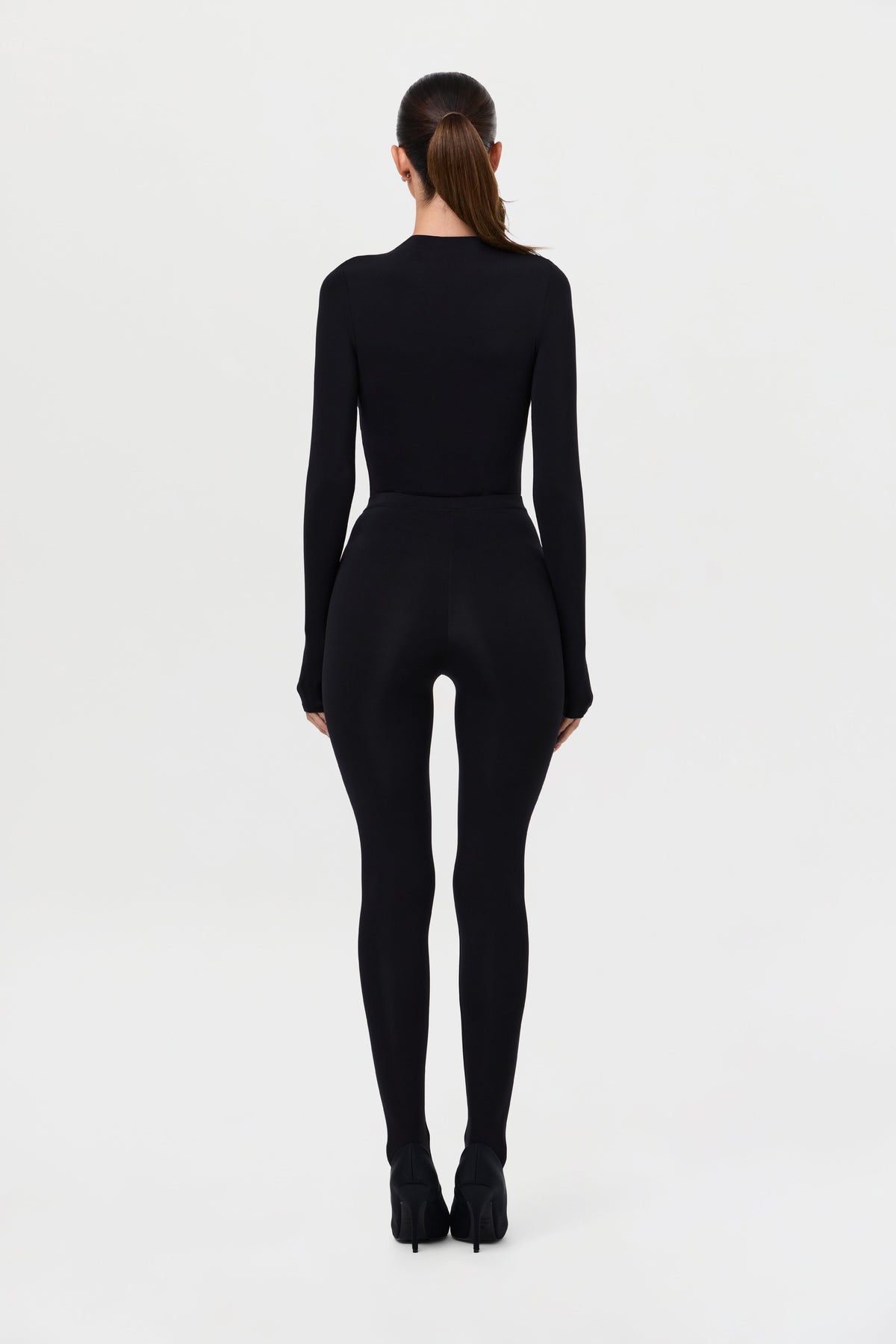 Black Naked Mock Neck Top