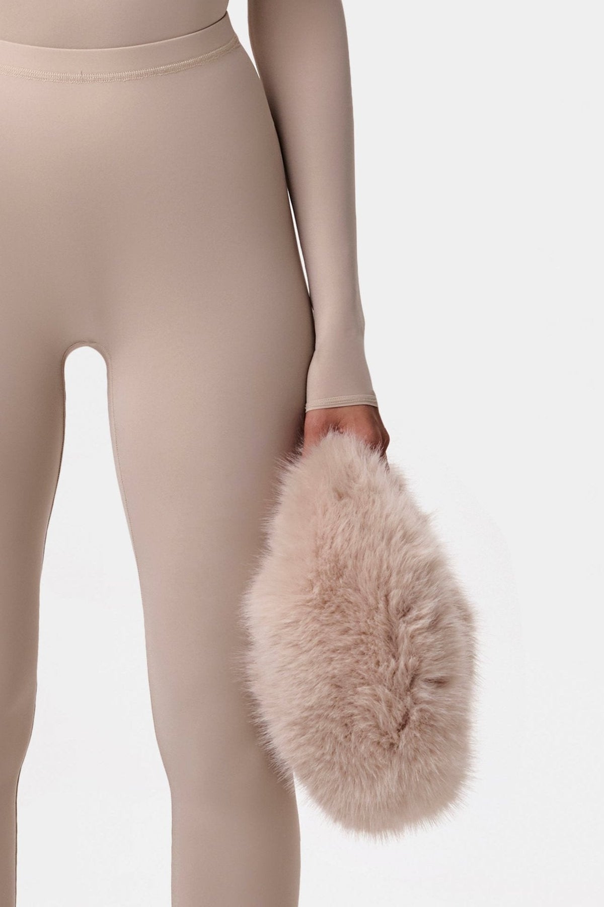 Cream Faux Fur Plush Mini Bag