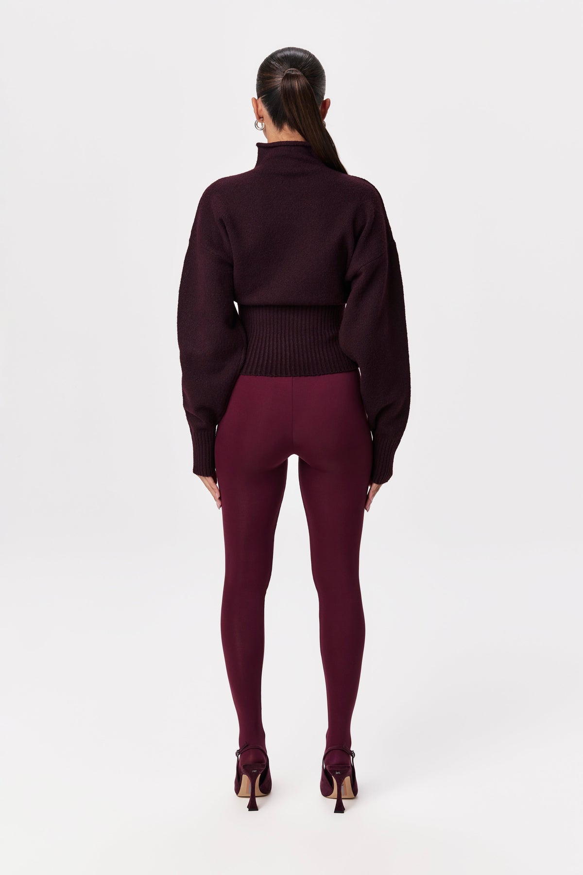 Burgundy Naked Closed Toe Legging