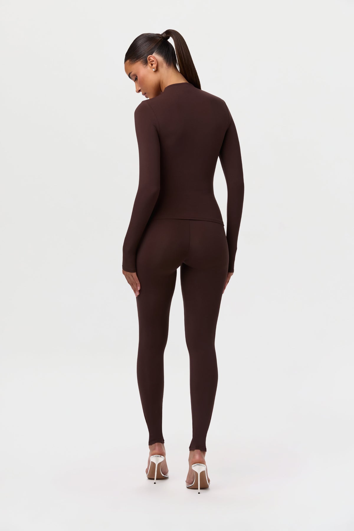 Dark Chocolate Naked Mock Neck Top