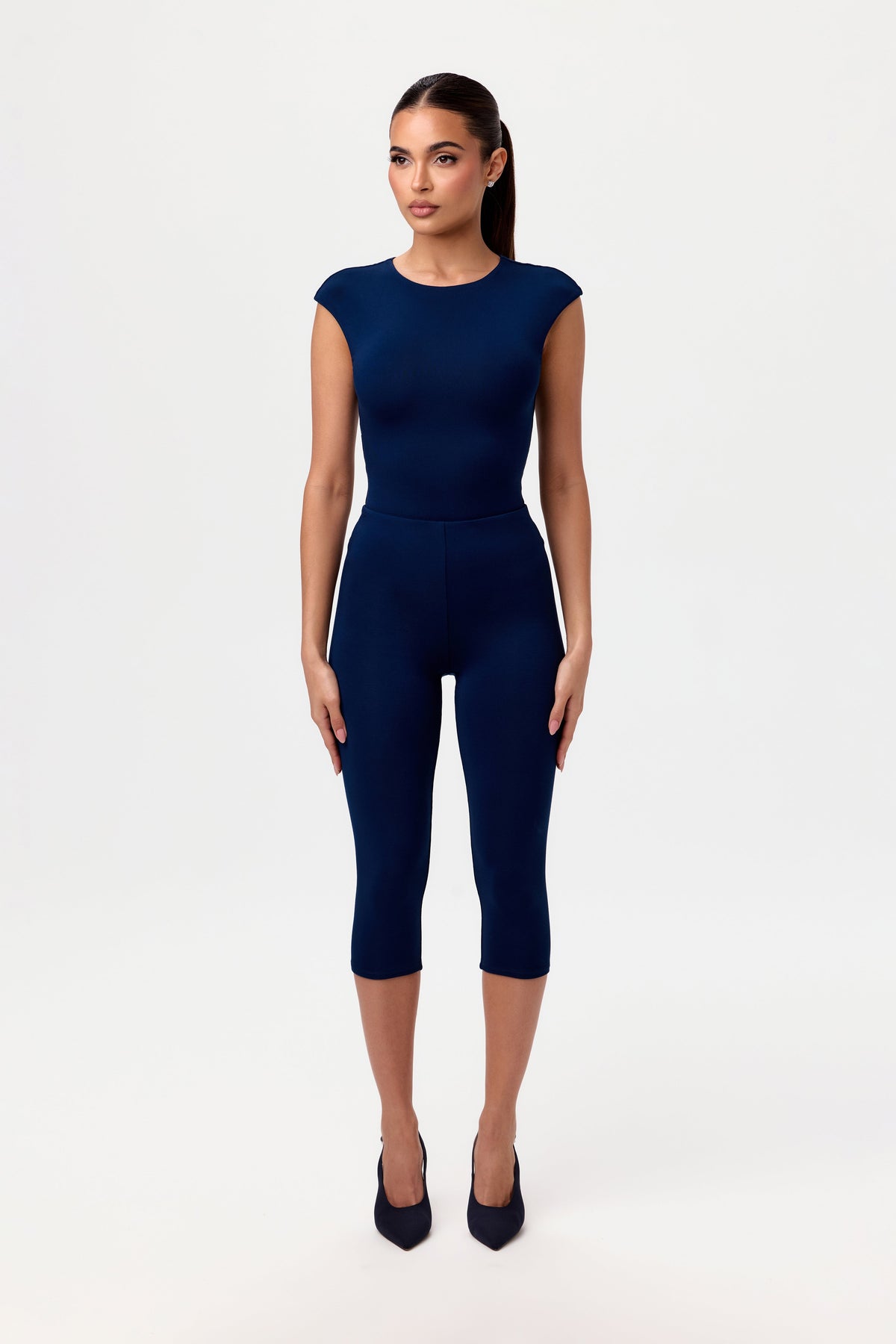 Navy Smooth Sculpt Cropped Legging