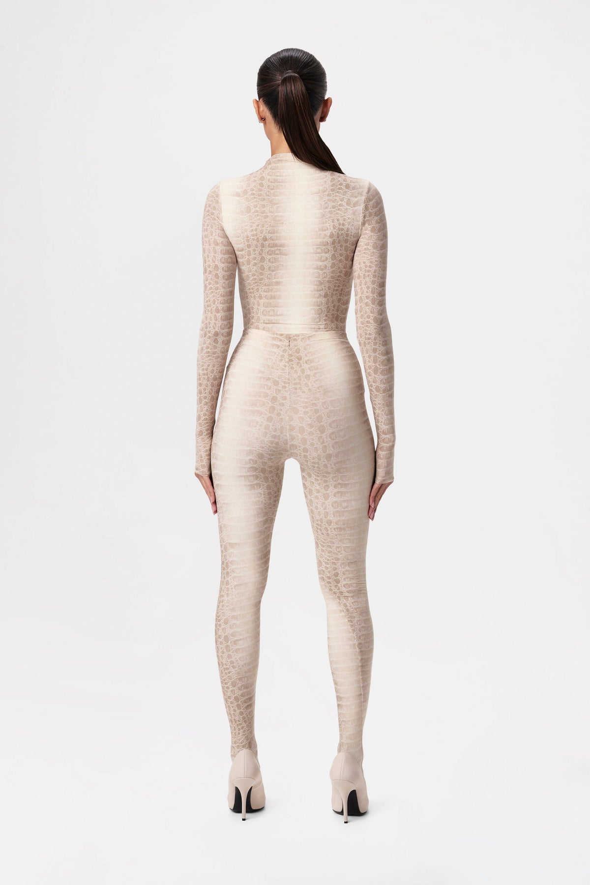 Naked Print Mock Neck Top