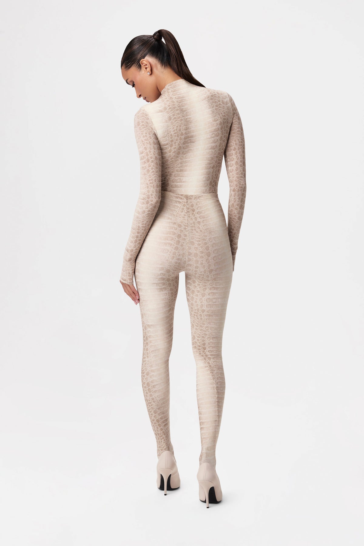 Bone Crocodile Naked Print Tights