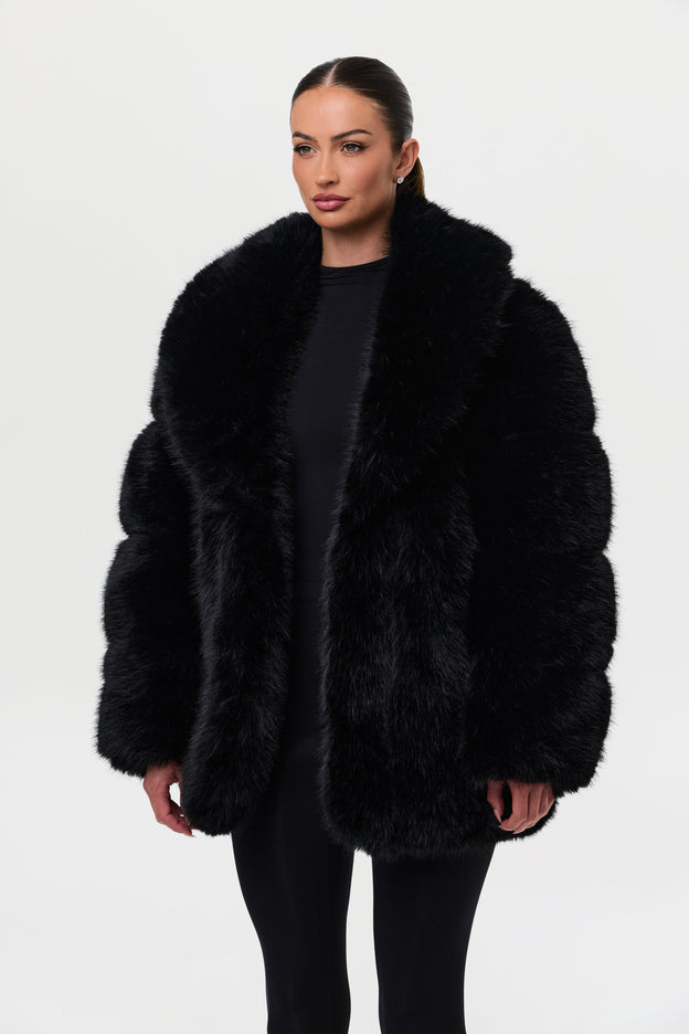 Pelted Vertical Fur Coat