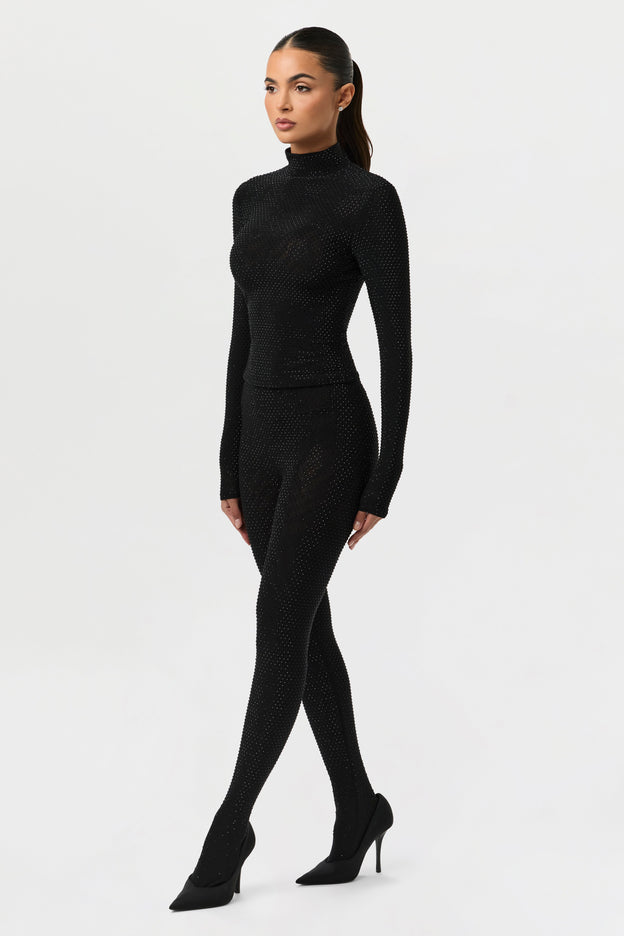 Crystal Closed Toe Leggings