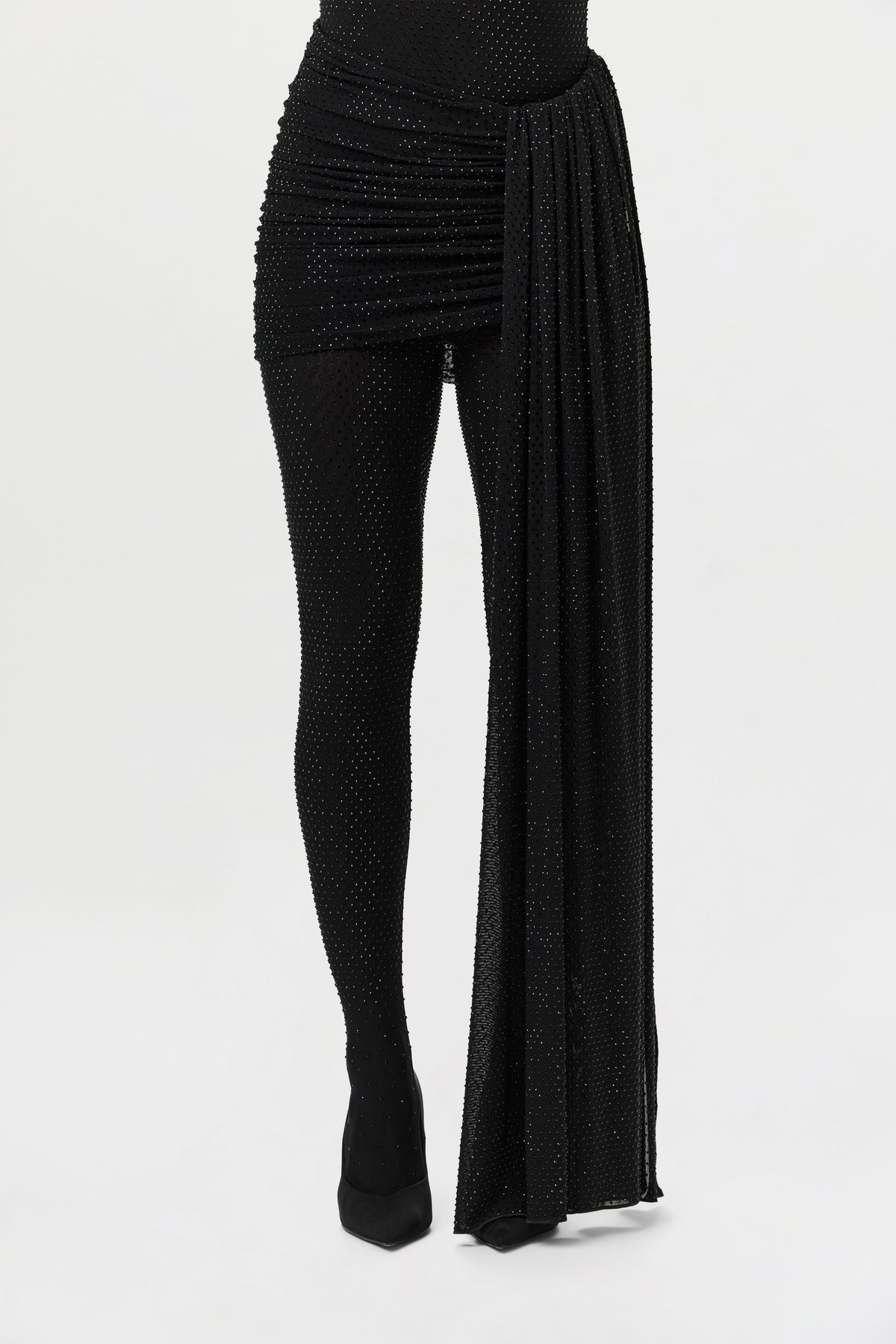 Black Crystal Closed Toe Leggings