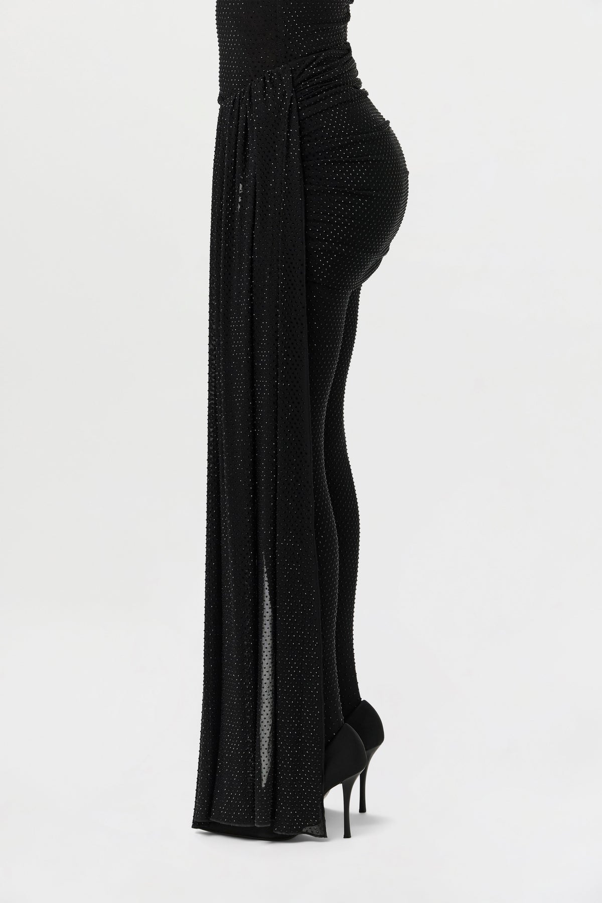 Black Crystal Closed Toe Leggings