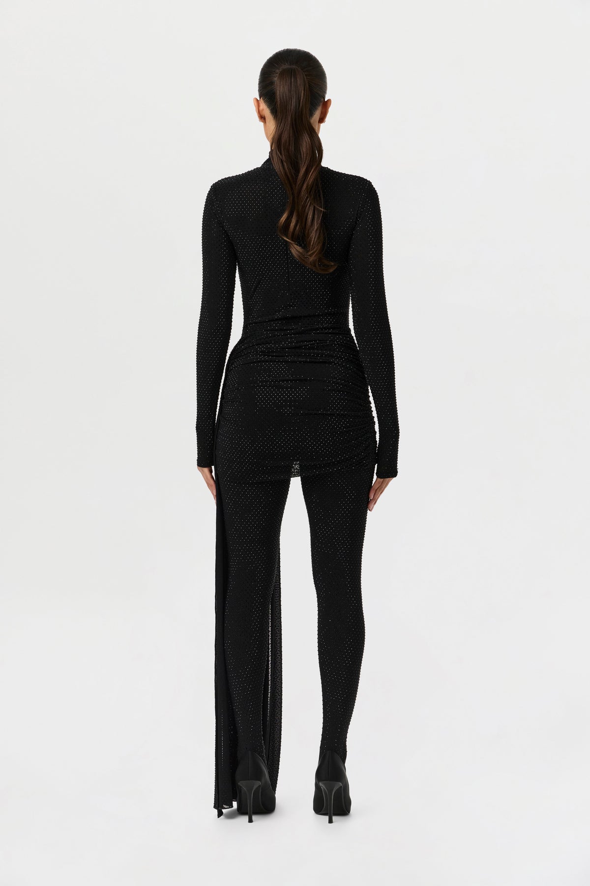 Black Crystal Closed Toe Leggings