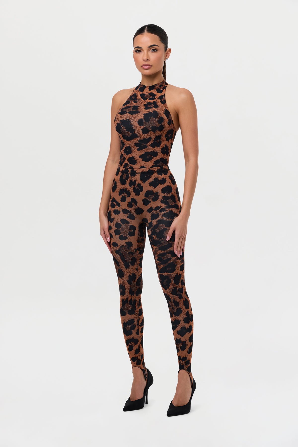Leopard Naked Print Stirrup Legging