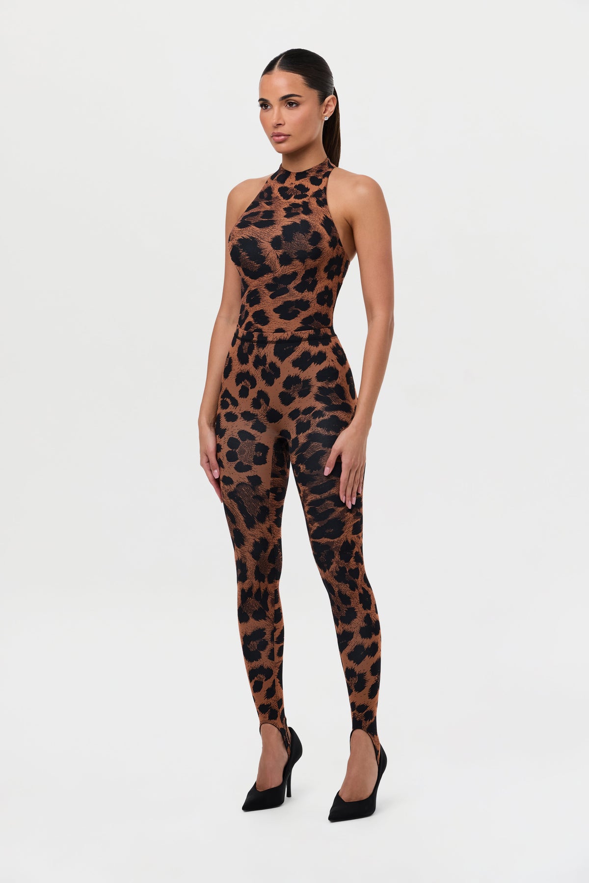 Leopard Naked Print Stirrup Legging