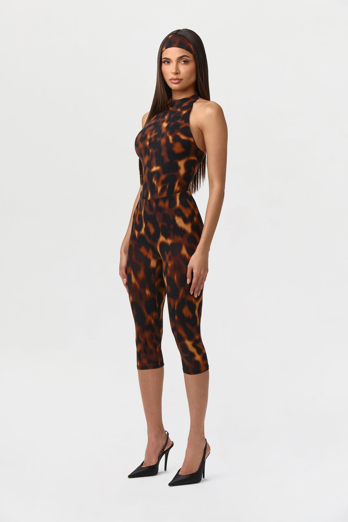 Tortoise Naked Print Capri Legging