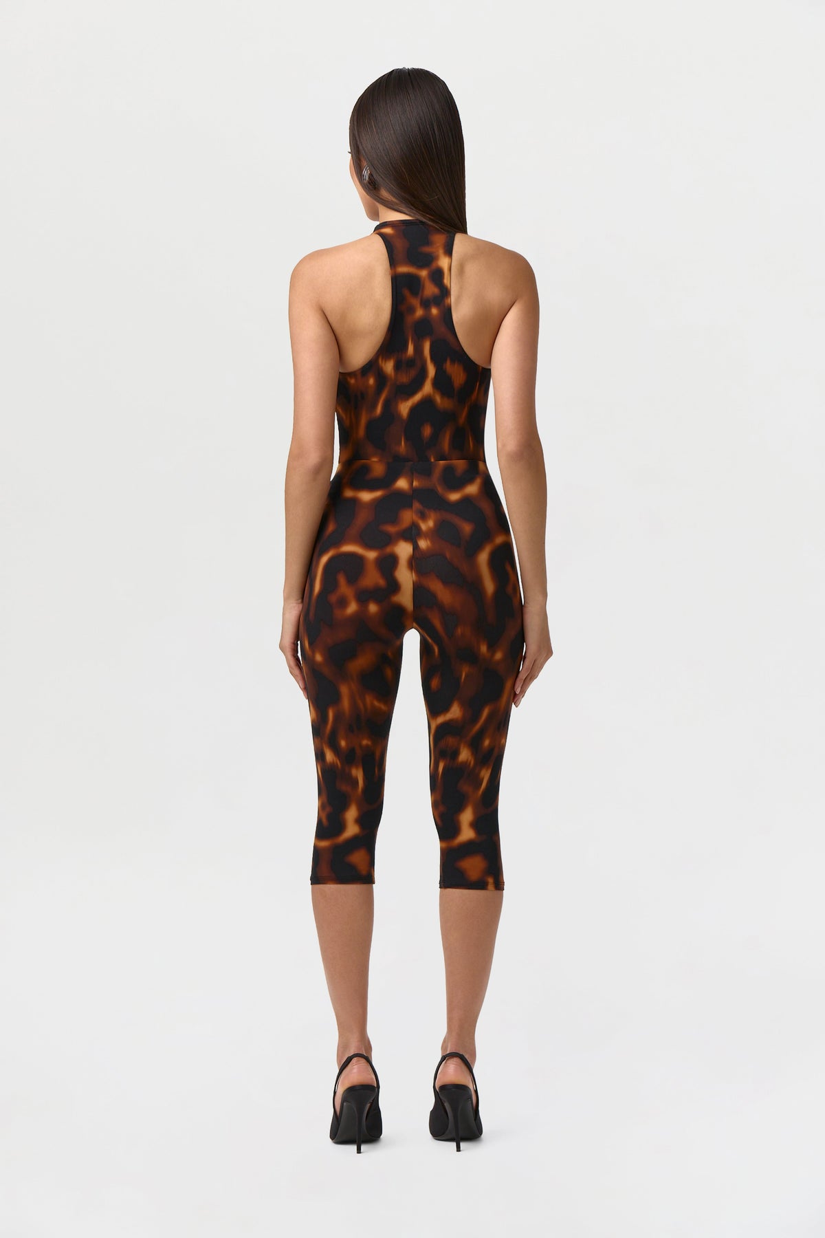Tortoise Naked Print Capri Legging