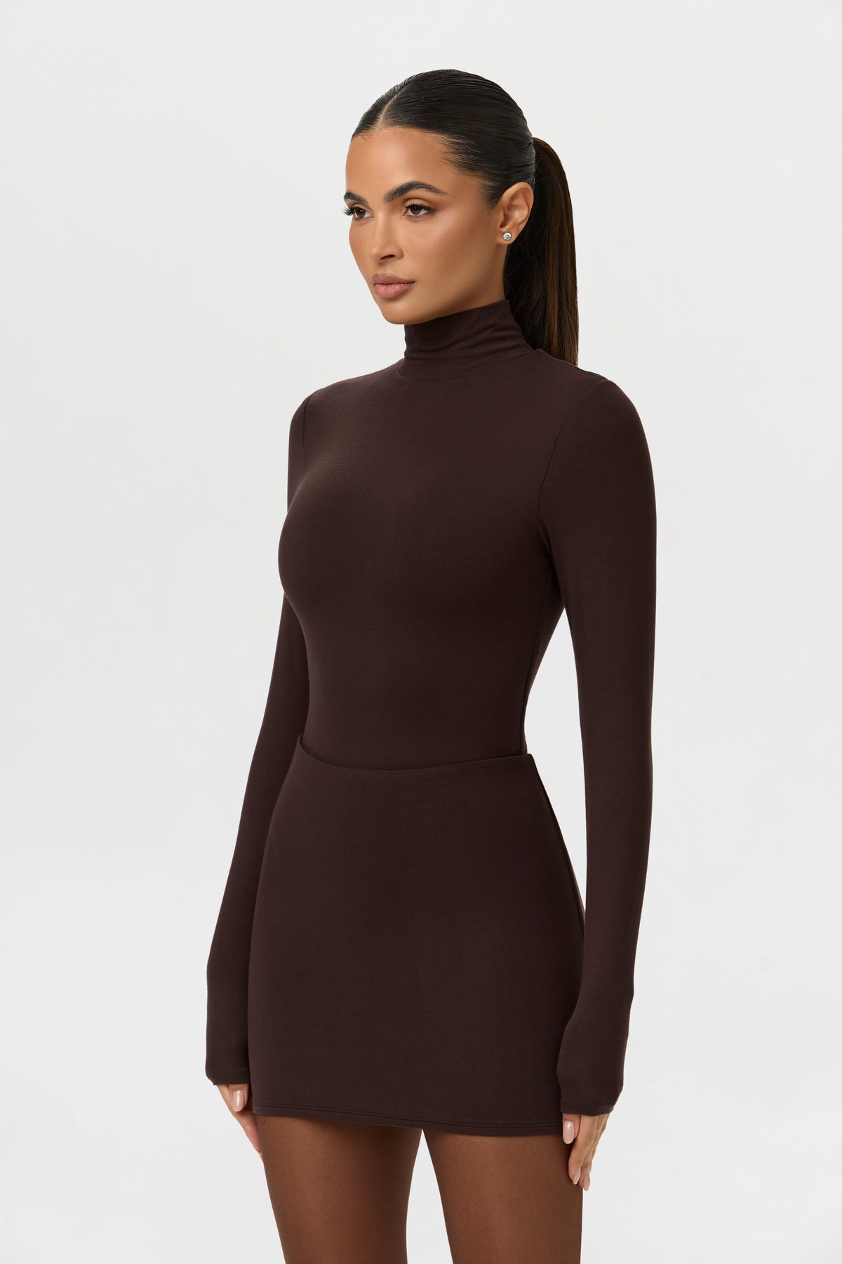 Dark Chocolate Butter Contour Mini Skirt