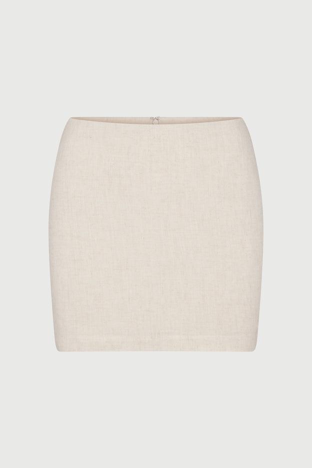 Linen High Waist Mini Skirt