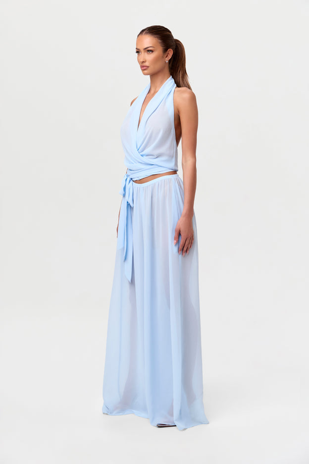 Chiffon Wrap Halter Top