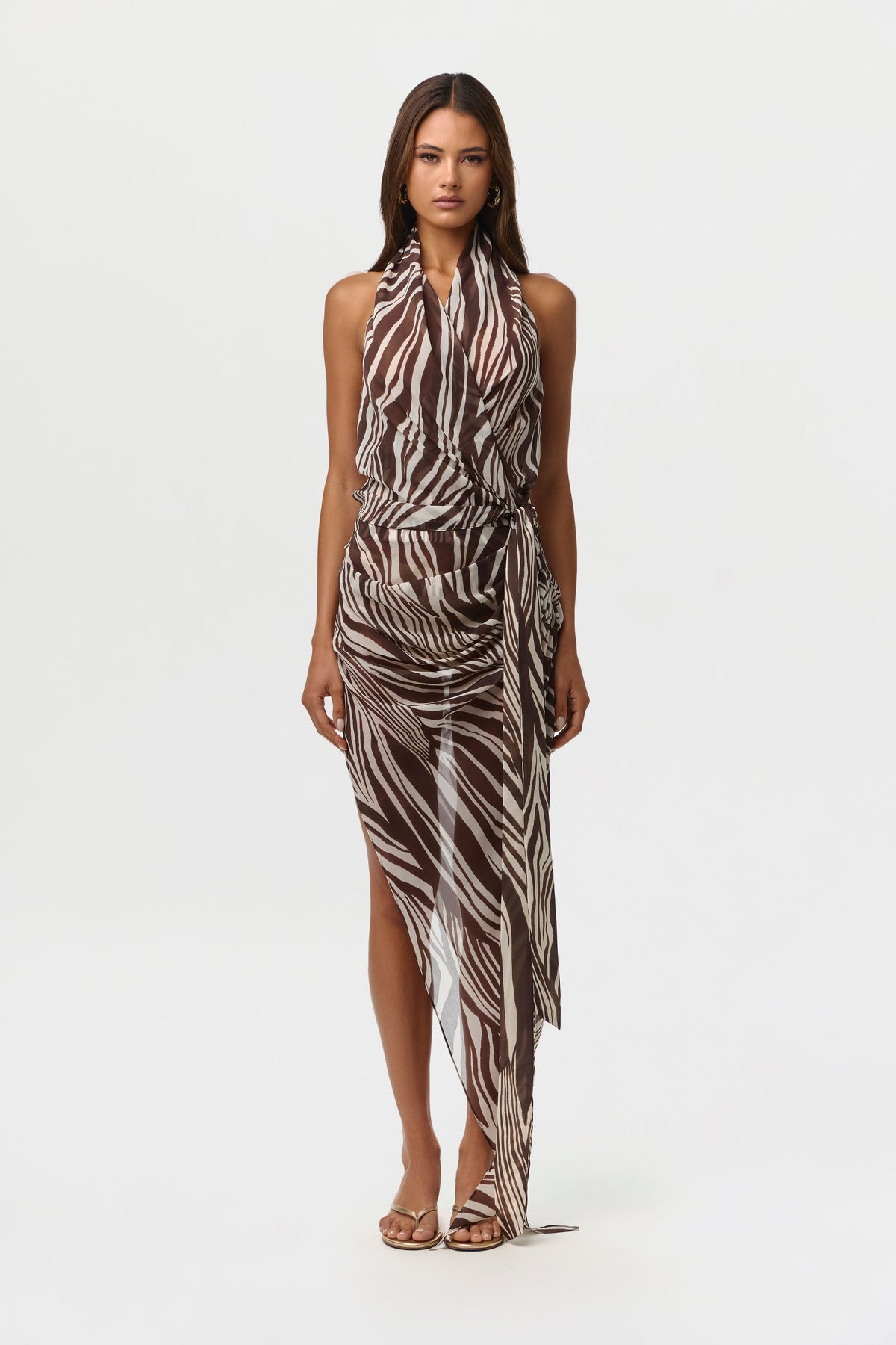 Wild Riviera Chiffon Wrap Halter Top
