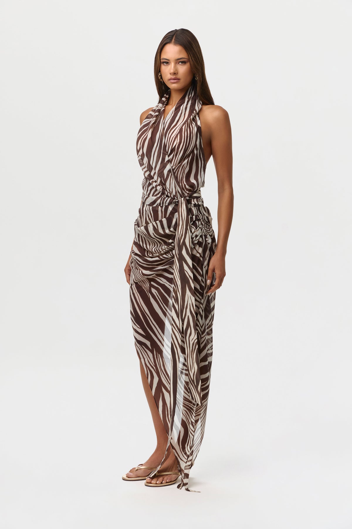 Wild Riviera Chiffon Wrap Halter Top
