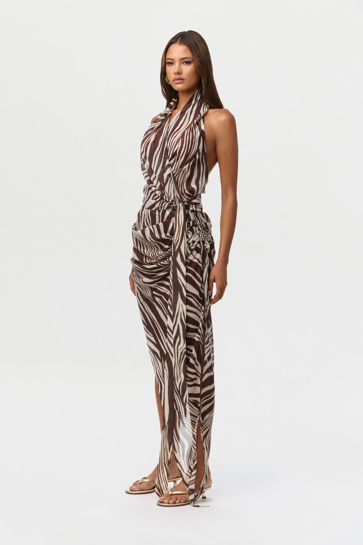 Wild Riviera Chiffon Wrap Halter Top