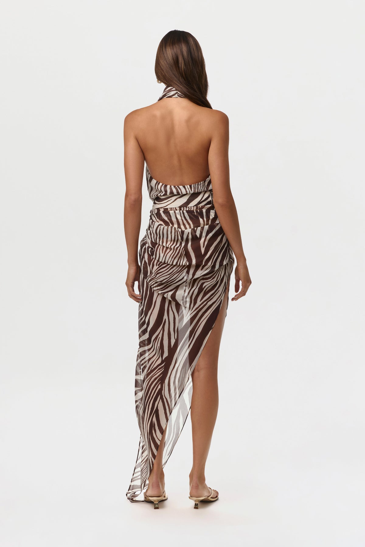 Wild Riviera Chiffon Print Asymmetrical Skirt