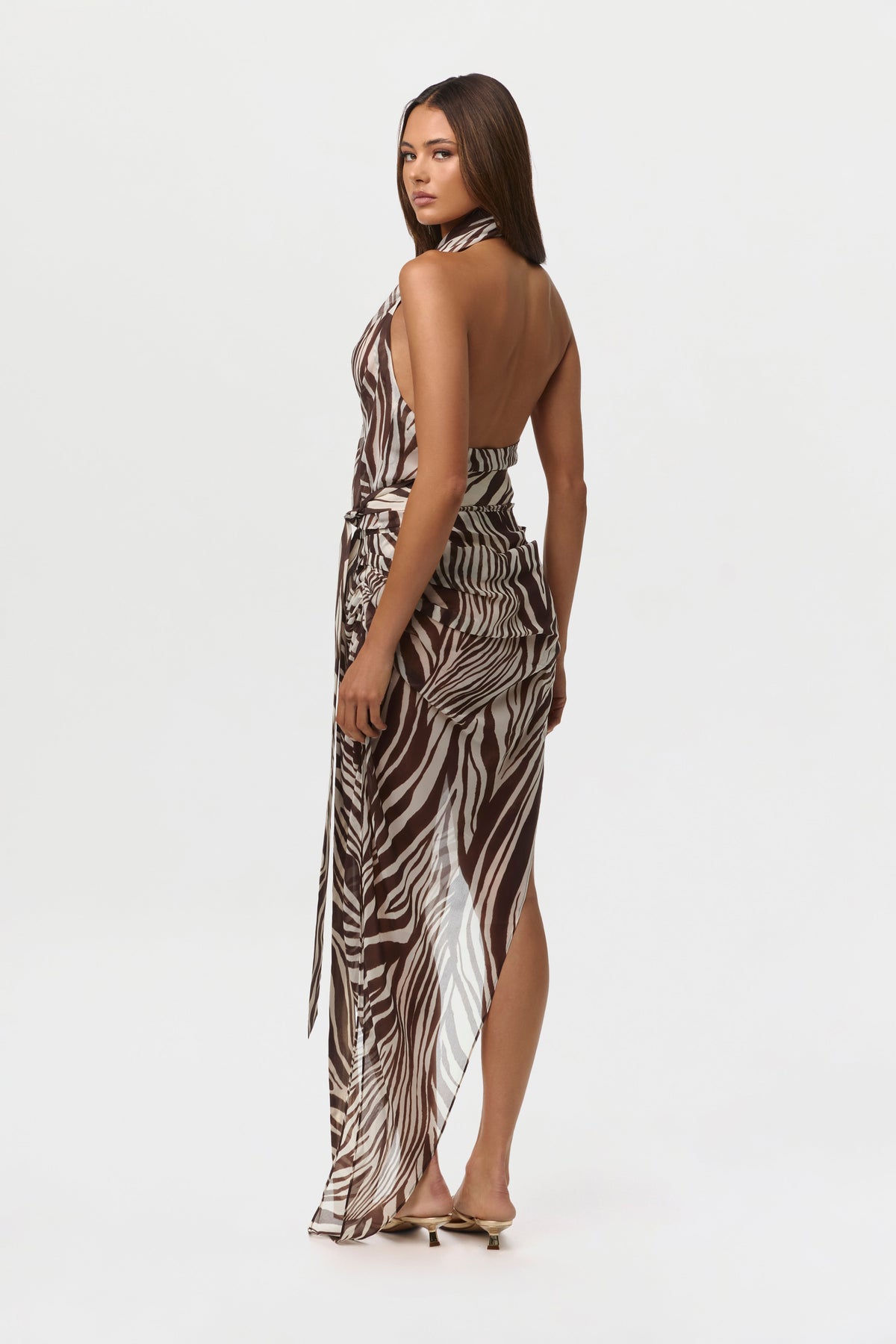 Wild Riviera Chiffon Print Asymmetrical Skirt