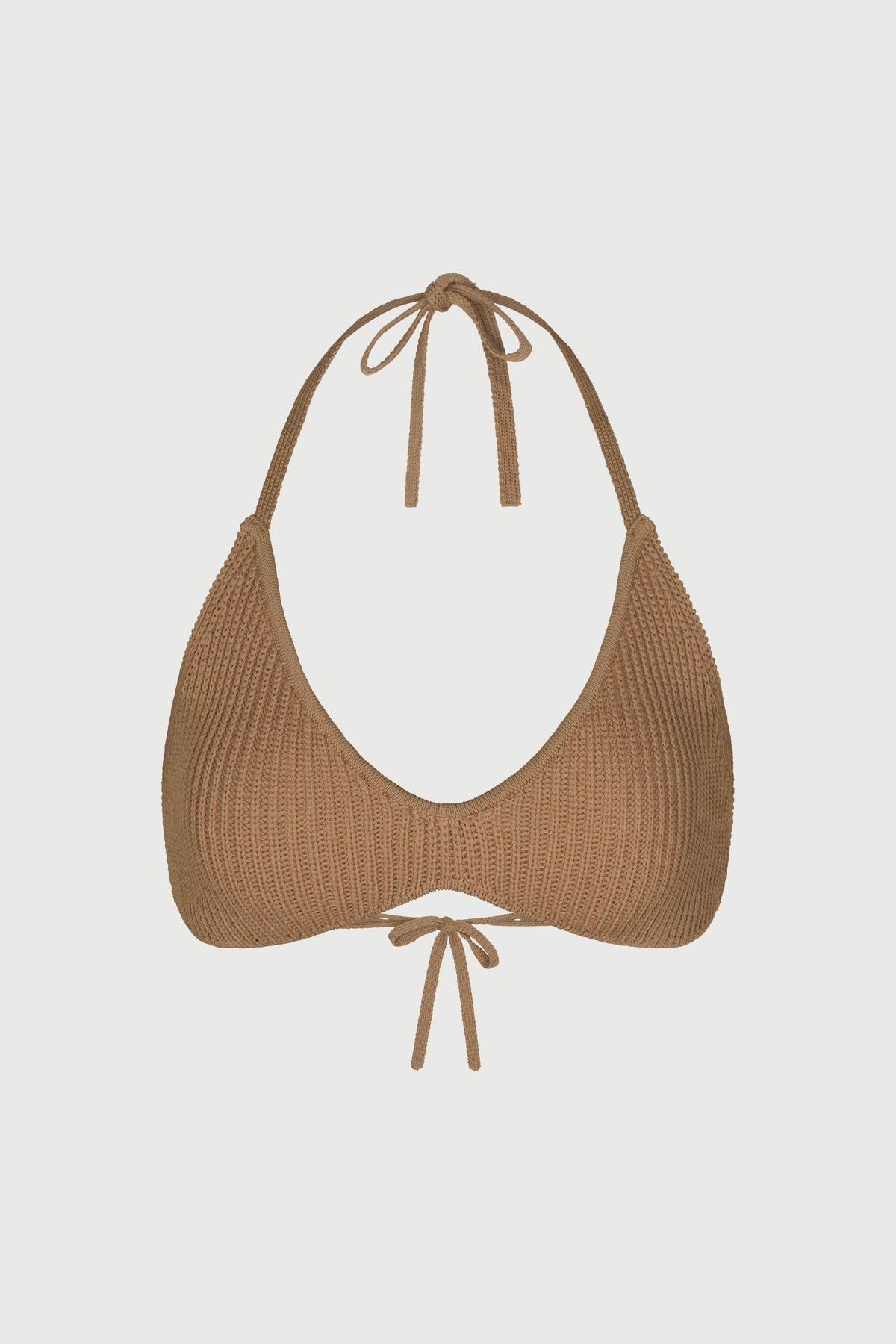 TAUPE Knit Halter Crop Top