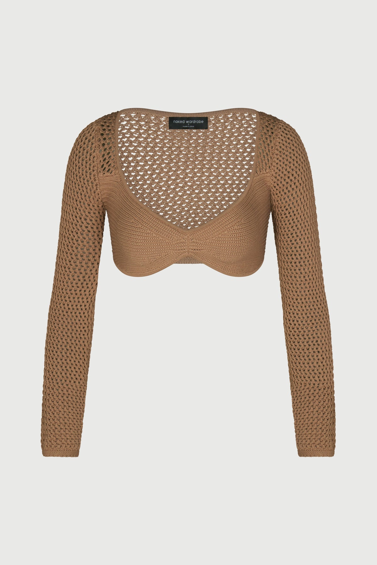 TAUPE Knit V-Neck Crop Top