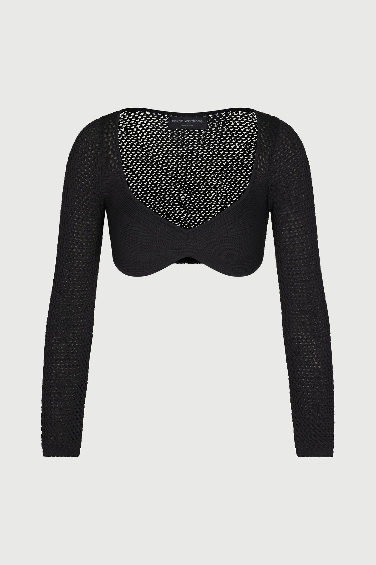 BLACK Knit V-Neck Crop Top