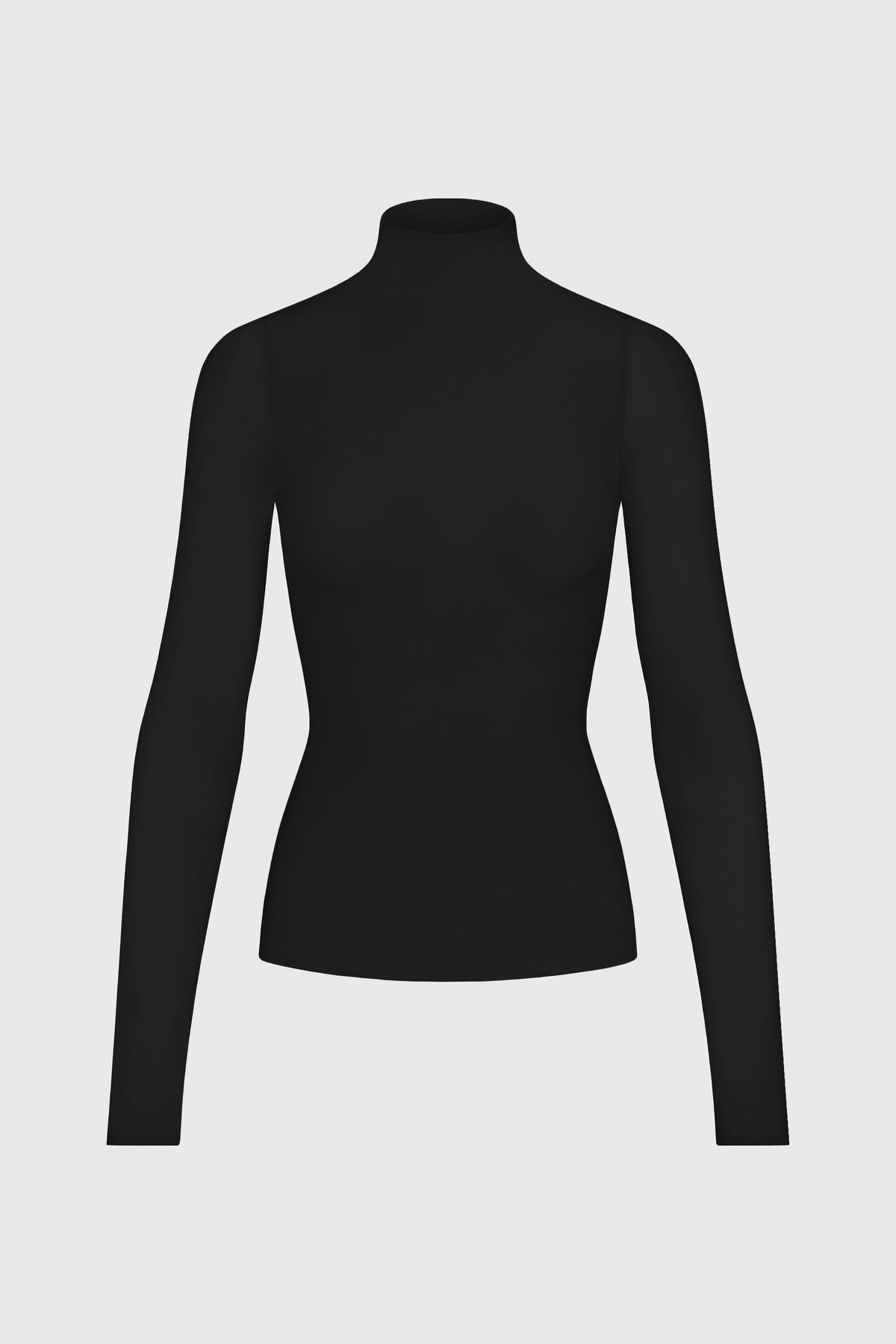 Black Naked Mock Neck Top