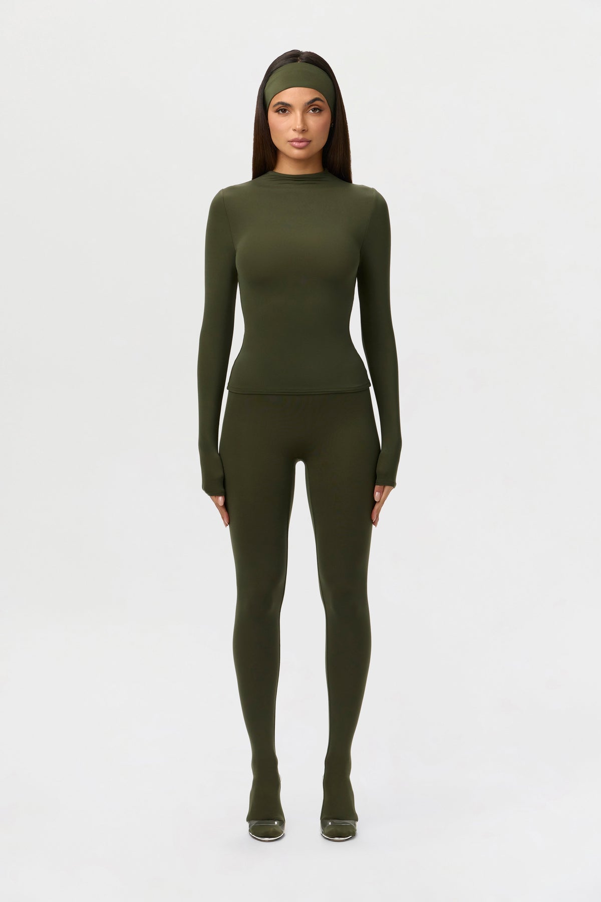 Black Naked Mock Neck Top