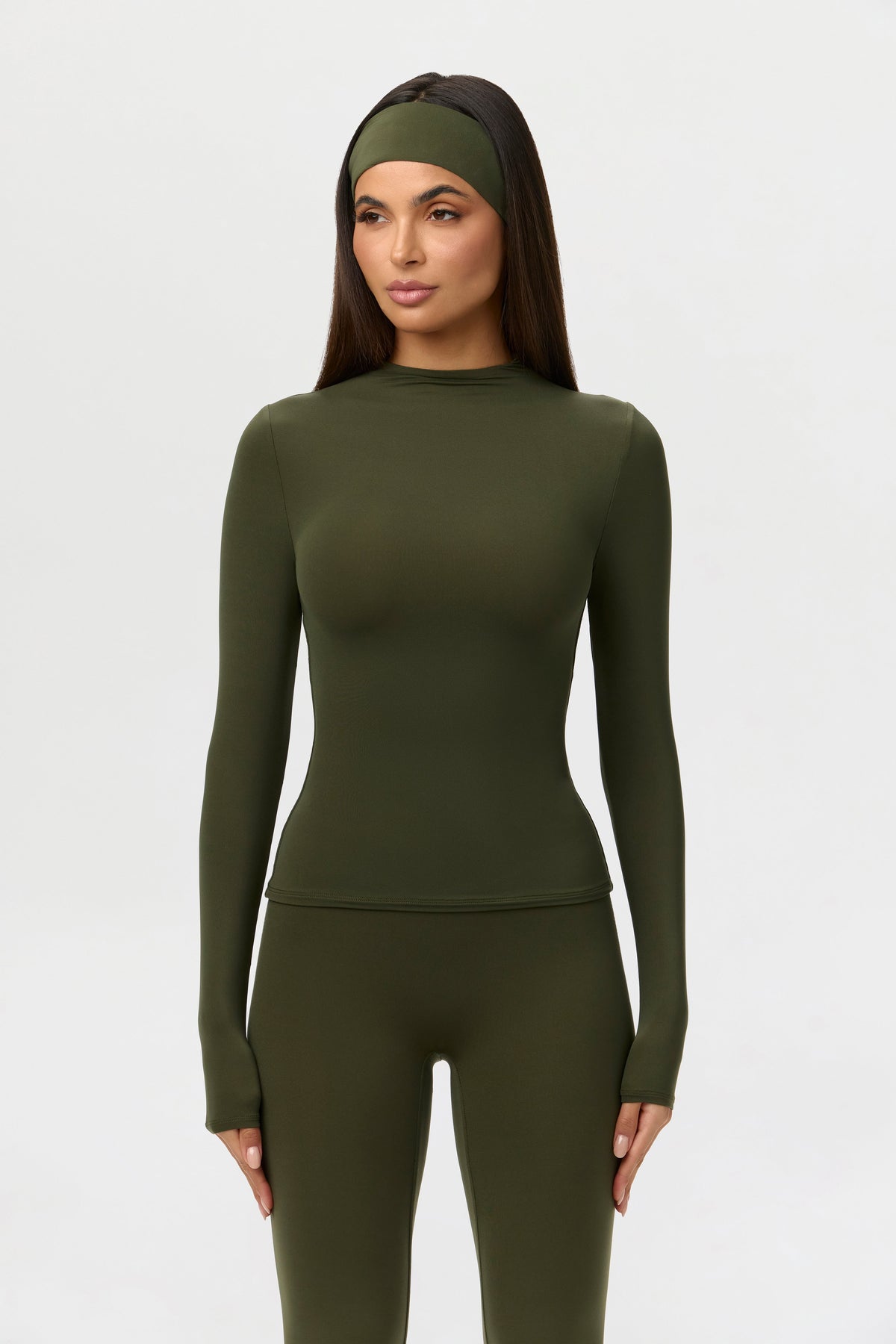 Black Naked Mock Neck Top
