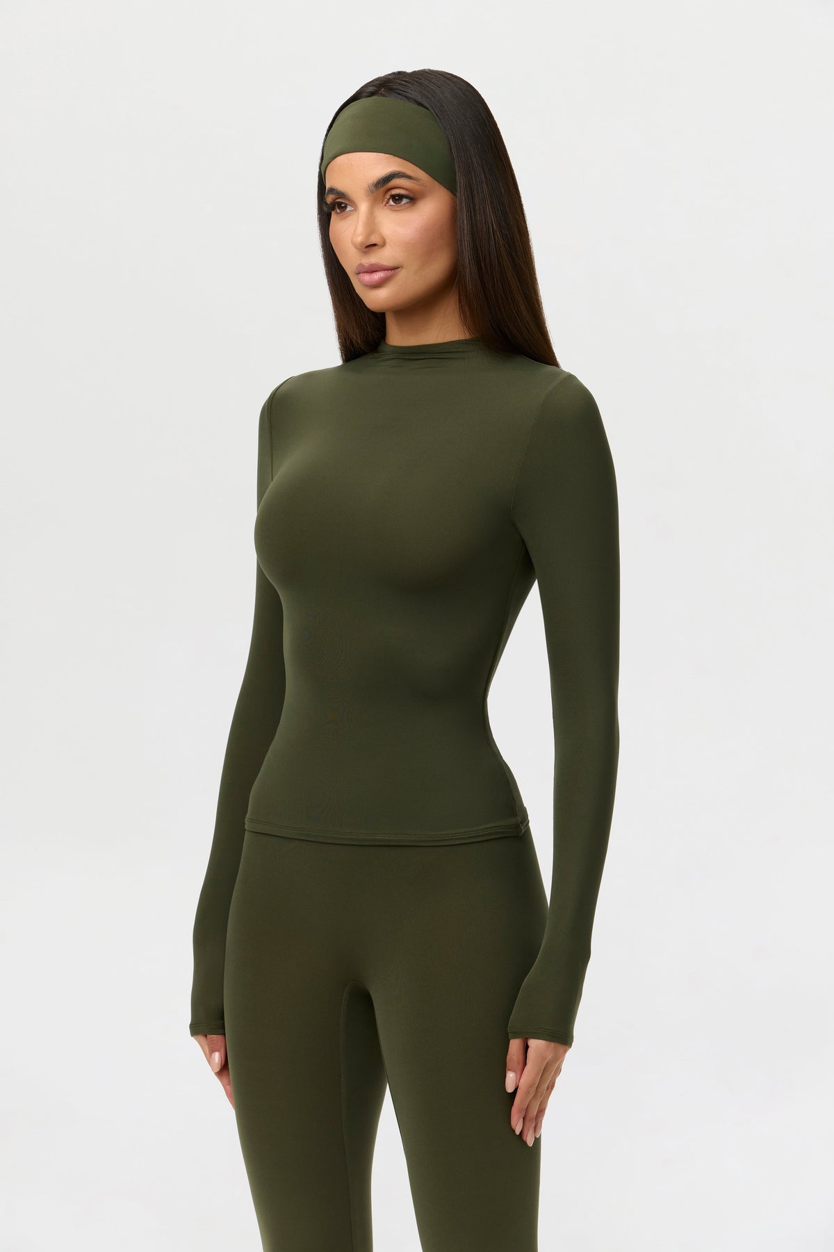 Black Naked Mock Neck Top