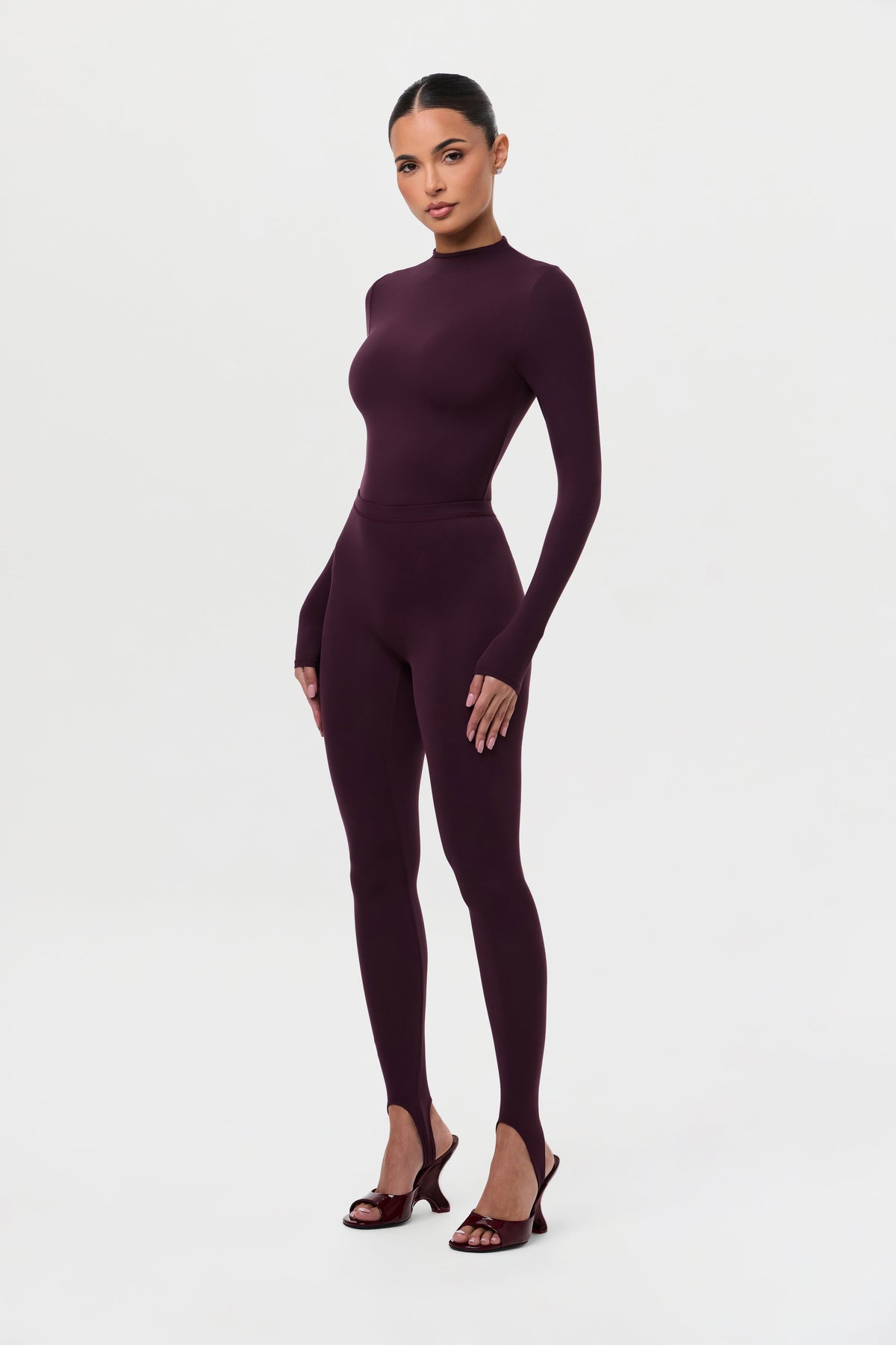 Dark Plum Naked Stirrup Legging Petite