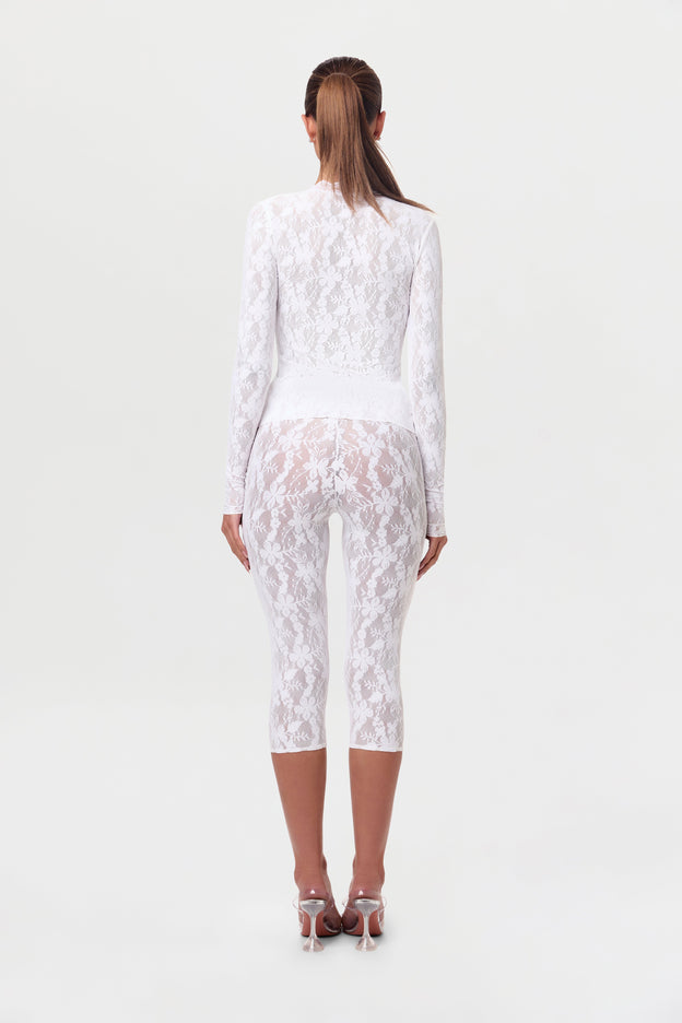 Stretch Lace Cropped Legging