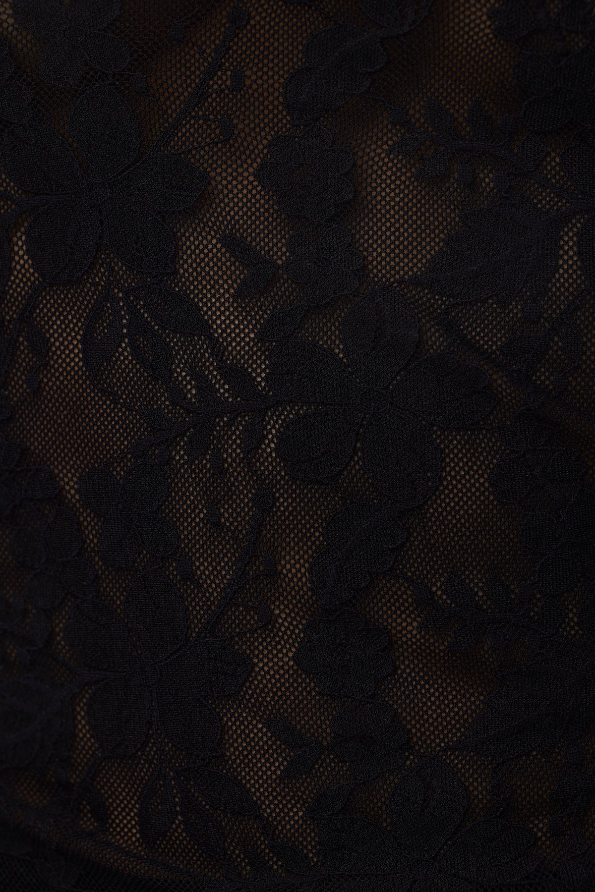 Black Stretch Lace Off-Shoulder Top